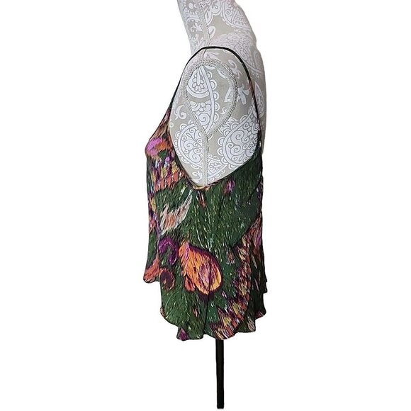 Zara Women's Green Coral Pink Viscose Cami Tank Top Cami Small - Picture 7 of 7